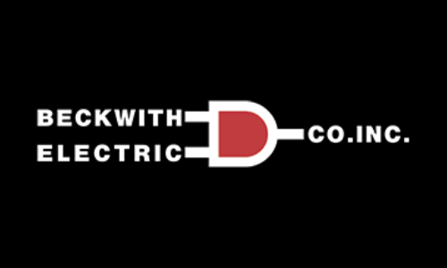 Company logo with red symbol