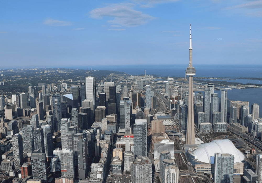 Aerial view of Toronto cityscape